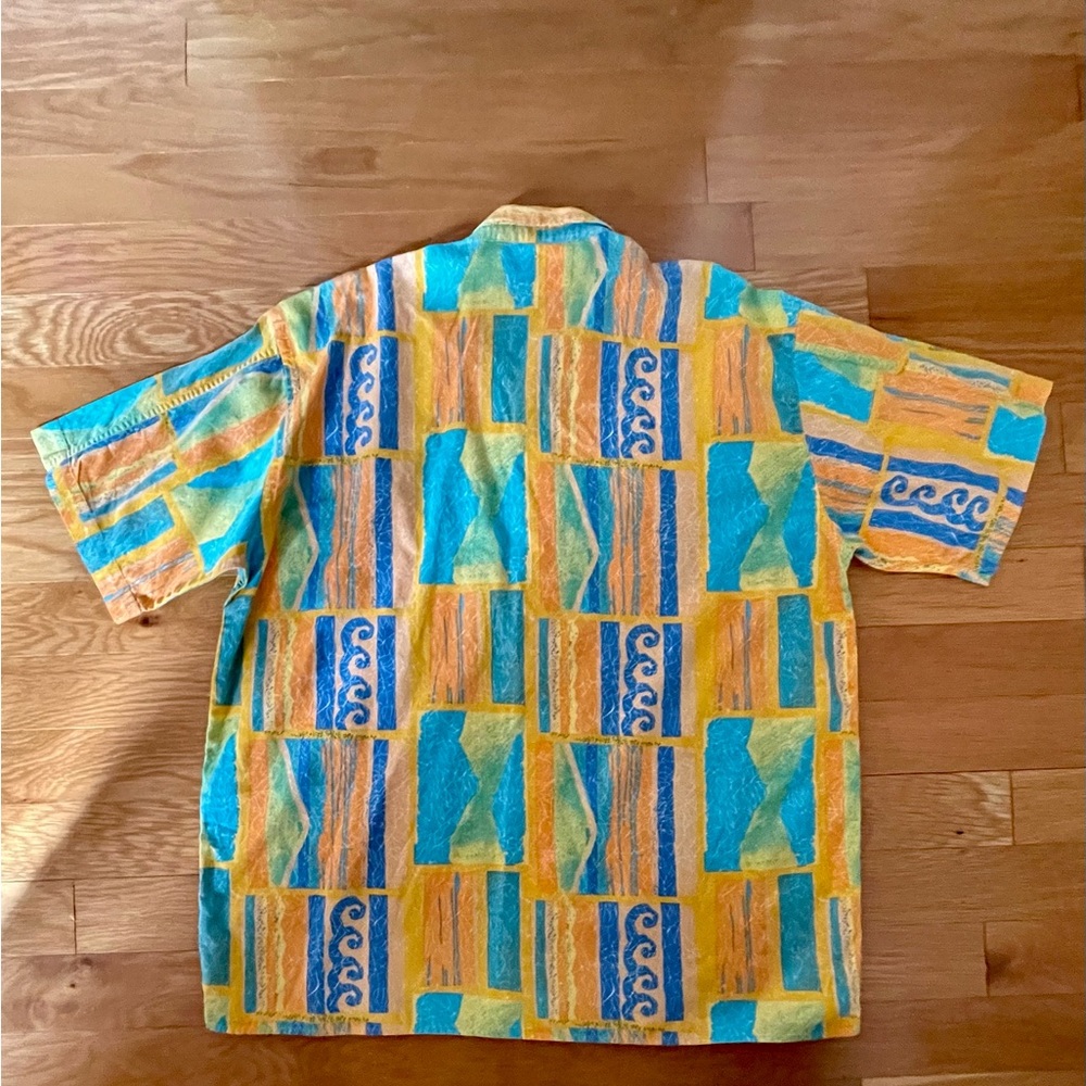 Vintage Bright Patterned Button Down Shirt - image 2